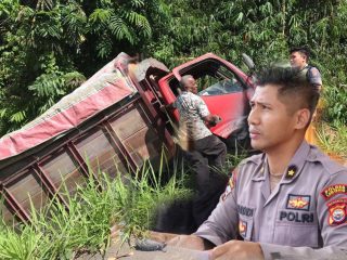 Rawan Kecelakaan, Polres Lebong Himbau Truk Bermuatan Hindari Tanjakan Talang Ulu